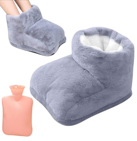 KBIBCK Foot Warmer, Hot Water Bottle for Feet, Heated Foot Warmer, Washable and Removable, Hot Water Bottle Foot Muff, Warmer Under Desk for Men Women, Non-Electric Heated Warmer Home Office