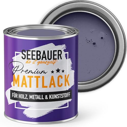 SEEBAUER diy Mattlack Lila 750ml für Innen & Außen (No. 912 Cosmic Dust) Möbelfarbe ohne Schleifen - Hybrid-Lack für Holz, Metall, Kunststoff - Holzlack, Möbellack hohe Deckkraft