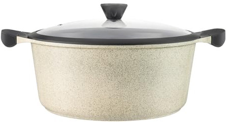 LAGUIOLE, Casseruola Modello Giada, 32 cm in alluminio con rivestimento ceramico antiaderente, coperchio in vetro, compatibile con tutte le fonti di calore, capacità 10,4 L, colore verde