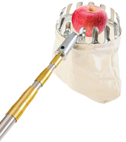 XLDZ Teleskop-Obstpflücker mit abnehmbarem Beutel: Obsternter aus Stahl für Kirschen, Beeren, Orangen, Zitronen, Birnen (verstellbar, leicht, rostbeständig) (210 cm)