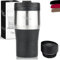 Milu Stainless Steel Vacuum Insulated Travel Coffee Mug 300ml, 100% Leak Proof Tumbler Keeps Cold and Warm, Double Walled Cup, Suitable for Coffee and Tea (Black)