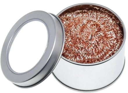 Lödspetsrengöring av mässing, 55 g rengöringstrådboll med hållare i rostfritt stål – högkvalitativa lödningstillbehör för exakt rengöring av lödspetsar, perfekt verktyg för elektronik, reparation och