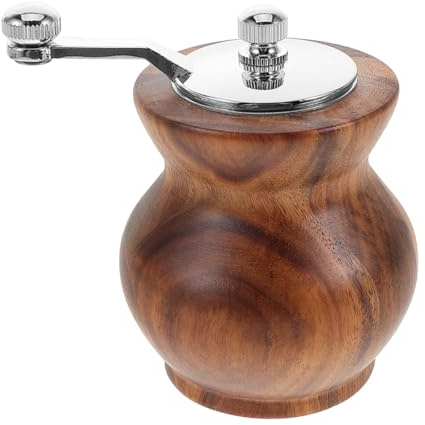 Toddmomy Salz- Und Pfeffermühle Aus Holz Mit Handkurbel Gewürzmühle Mit Einstellbarem Mahlgrad Für Küche Grill Und Outdoor Manuelle Pfeffermühle