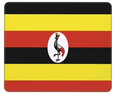 Mouse Pad Flag Of Uganda Print Mouse Mats Durable Mousepad Soft Desk Mat For Home Computers Work 25X30CM