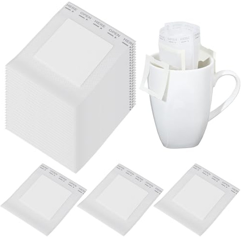 YBEATY 50 PCS Hanging Ear Drip Bags Portable Coffee Filter Paper Single Serve Disposable Drip Coffee Filter Paper Bag Perfect for Cups Utensils Travel Camping Home Office Outdoor On The Go