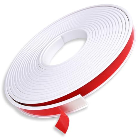 WUSJCOF 1 Rolle U-Form Selbstklebend Flexible TPE Faltbarer Kantenschutz für Schrankkanten, Weichsockelleiste für Küche und Badezimmer, MöbelkantenbandArbeitsplatten (16mm * 2m) (Weiss)