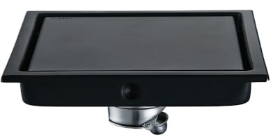 Sifone quadrato in acciaio inossidabile 304 con design invisibile per bagno e WC, sifone nero per esterni, 15 cm, soluzione di drenaggio