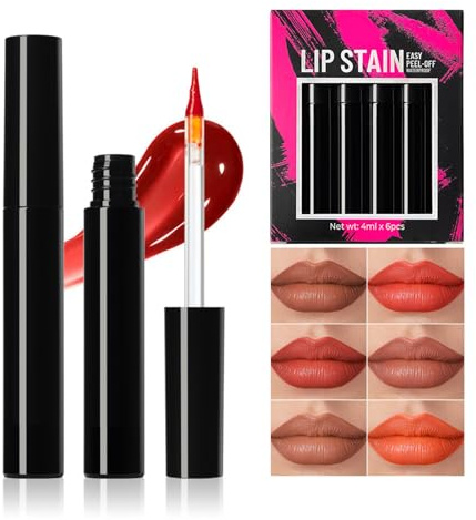 Peel Off Lippenfarbe Set | Peel-Off Maske Für Lippen | 6 Stück Intensive Pigmentierte Transferfeste Lippenfarbe Für Frauen Freundin Ehefrau Schwester