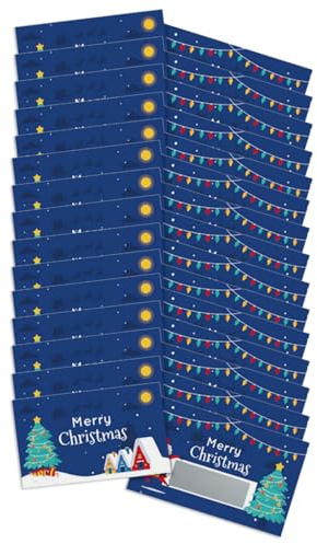 Wiederverwendbare Rubbelkarten für Weihnachtsfeiern, handgefertigt, Geschenktickets für Geburtstag, Hochzeit, Weihnachten, Feier, kompakte Größe, Urlaub, Überraschungstickets, 30 Stück