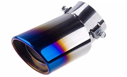 tuyau d'échappement de voiture Embout de silencieux d'échappement voiture en acier inoxydable pour tuyau 2,5 pouces/63 mm Couvercle pour arrière bleu rôti 1 pièce