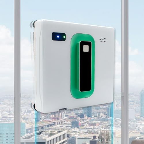 Robot Limpiacristales Cuadrado, Limpiacristales con Función de Pulverización, Tanque de Agua de Gran Capacidad de 50 Ml, Planificación Inteligente de Camino, Succión de 2500 Pa para Vidrio, Azulejos