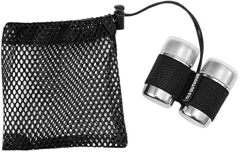 Generic 2 Pack Mini Stainless Steel Salt and Pepper Shakers Set, Leakproof Travel Spice Containers with Clear Lid, Portable Seasoning Dispenser for Camping BBQ Hiking Outdoor Home Kitchen