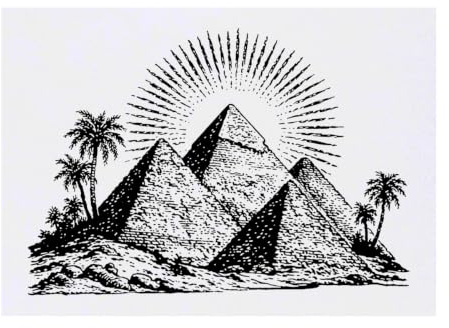 Azeeda 'Pyramids with Palm Trees' Temporary Tattoo - A6 (TO00106845) | Water Resistant Skin Safe Transfer for Parties, Costumes and Gifts