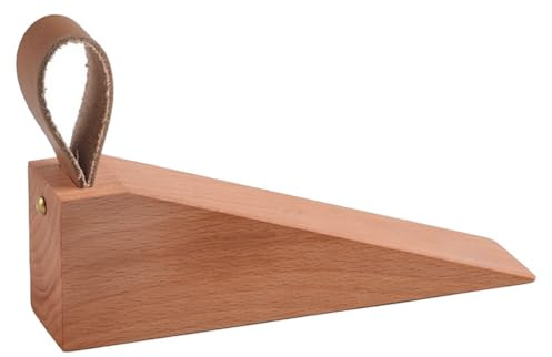 VINTORKY Solid Wood Door Stopper Walnut with Artificial Pu Coating No Burrs Simple Disassembly and Assembly Euramerican Simple Style Door Wedge and Safety Color Color