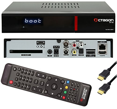 Octagon SF138 HD E2 Linux Red HDTV LAN CI DVB-C/T2 HEVC H.265 Full HD Receiver