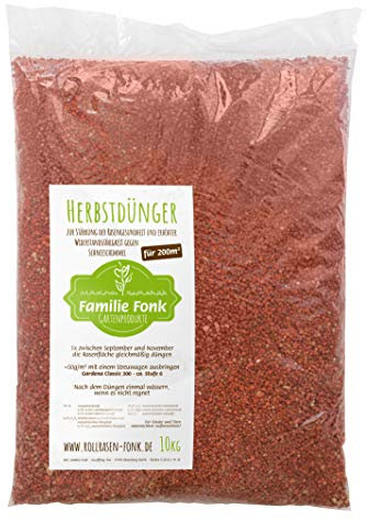 Herbst-Rasendünger 10kg für 200m² | vom Rollrasen-Produzenten Fonk | Langzeitwirkung für Wurzel- & Rasengesundheit | Kalium & Schwefel