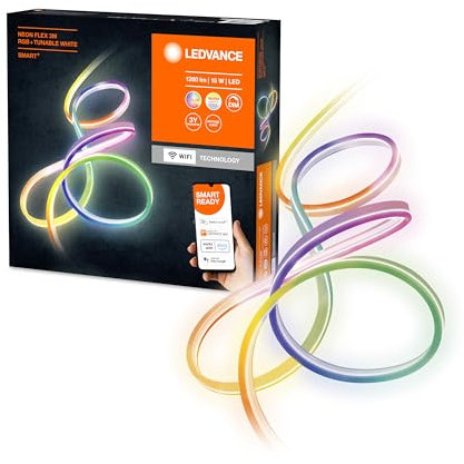 LEDVANCE Tubo luminoso a LED intelligente con tecnologia WiFi per esterno, 3 metri, flessibile e pieghevole, colore della luce modificabile (2700-6500K), colori RGB modificabili, SMART+ NEON FLEX