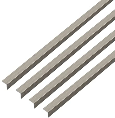 Alberts 499433 Winkelprofil | selbstklebend | Aluminium, edelstahldesign, dunkel | 1000 x 10 x 10 mm | 4er Set