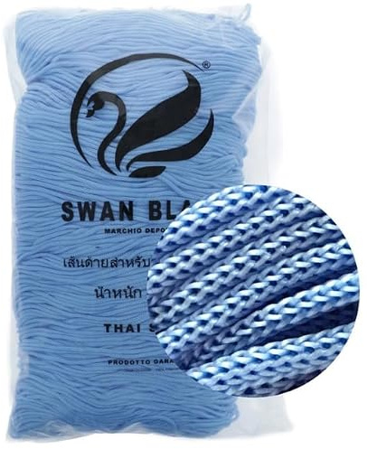 cordini swan black, 500g e assortimento accessori per borse (azzurro)