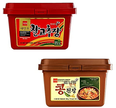 Wang Brand Korea Paste Assorted 500g (Pack of 2) - GOCHUJANG AND SOYBEAN PASTE