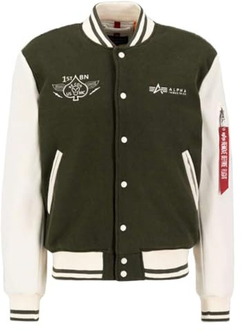 Alpha Industries Varsity Air Force-jacka Collegejacka för män Dark Olive