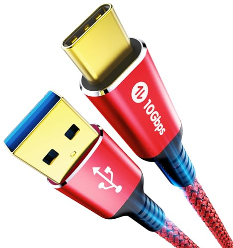 Fannoday Cavo USB C, Cavo Type C 10Gbps Ricarica Rapida Compatibile con iPhone 16/15 Serie, Compatibile con Galaxy S24/S23, Android Auto-1M Rosso