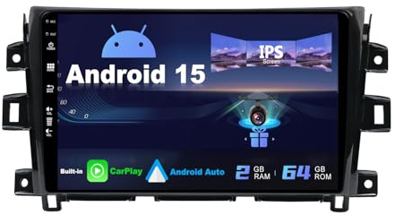 SXAUTO Android 15 IPS bilradio för Nissan NAVARA NP300 (2016–2018) – inbyggd Carplay Android bil – backkamera gratis – rattkontroll DAB snabbbåt Bluetooth – 2 Din 10,1 tum