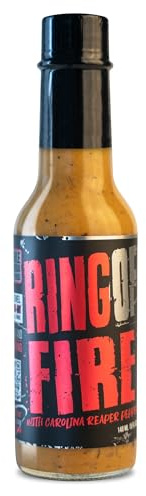Hot Sauce | Chile Lengua de Fuego (Pack of 1, Ring of Fire) - Ultra-Hot Carolina Reaper Sauce with Honey, Rum, Dill & Garlic