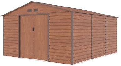 G21 GAH Abri de jardin 1300-340 x 382 cm, marron, abri pour mât, abri de jardin – Montage facile, 13 m²