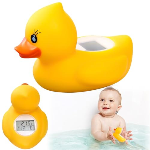 Baby Badethermometer Digital, Badethermometer für Babys, Baby Badewanne Badethermometer, Digitales Badewannenthermometer mit LED-Warnlampe, Thermometer Ente, für Kleinkinder Badewannen Pools