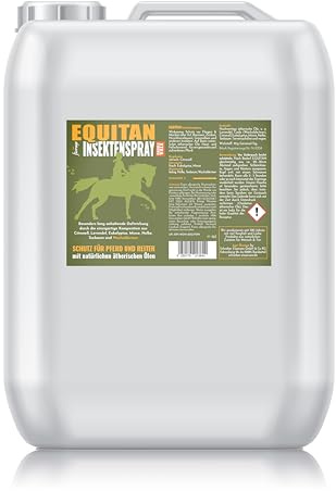 florage EQUITAN 10L Kanister Insektenschutz Pferd Xtra Strong mit Wacholderteer, gegen Mücken, Fliegen, Bremsen, Zecken usw. Auf natürlicher Basis ätherscher Öle
