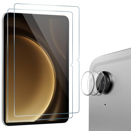 ProCase 2 Pack Screen Protectors + 3 Pack Camera Lens Protectors for Galaxy Tab S9 FE 5G/WiFi 10.9 2023, Tempered Glass Film Guard for Galaxy S9 FE Tablet SM-X510 X516 X518