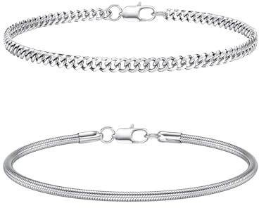 CASSIECA 2 st armband för män rostfritt stål armband män armband silver stackable kedja armband män pojkar silver guld smycken män 19/21 cm gåvor för män pappa make son