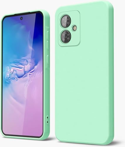GOGME Funda para Motorola Moto G54 5G Capa con Forro de Microfibra Antiarañazos Líquida Silicona Carcasa Antigolpes Protector Móvil Case Cover, Verde Claro