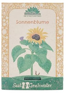 Saatgut Sonnenblume – Samenfest & BIO-Qualität | Sonnenblumen-Samen für strahlende Blüten im Garten & auf dem Balkon | Liebevolle Verpackung aus Zuckerrohrpapier