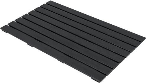 GOPLUS WPC Bodenelement, 100 x 60 cm Duschplattform, Bodenplatte rutschfest mit Holzoptik, Duschmatte Indoor & Outdoor für Außendusche Gartendusche Pooldusche Regendusche Solardusche Poolleiter
