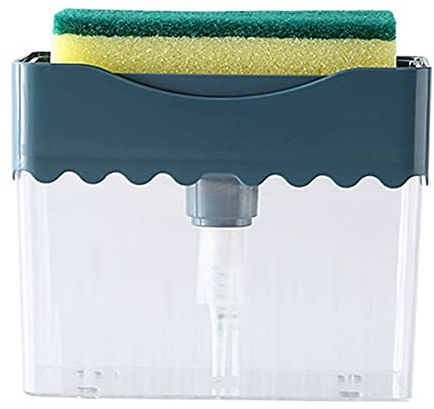 Alipis Creative Liquid Press Box with Sponge Wipe, Abs Automatic Dispenser for Kitchen Pots, Bowls and Kitchenware, Easy-Clean Sponge Holder for Kitchen Use