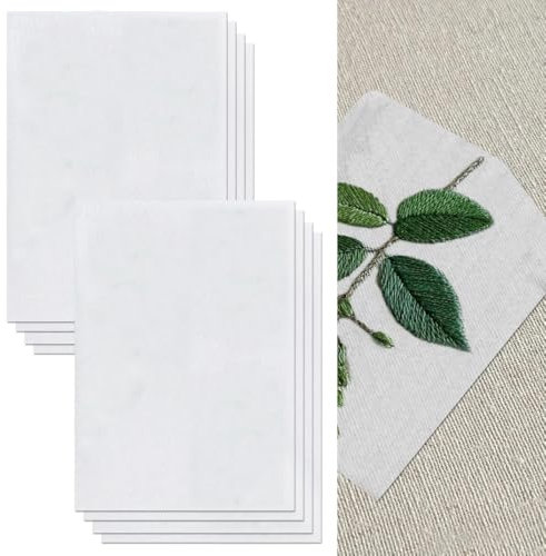 Trsnzul Stabilizzatore da Ricamo Autoadesivo 8 Pezzi Carta Idrosolubile per Ricamo A4 Carta da Ricamo Solubile in Acqua Adesiva Modelli per Ricamo Solubile in Acqua Autoadesive, 21x30CM
