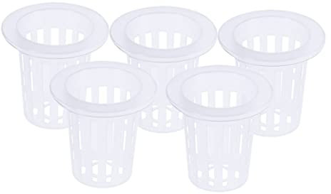 Abaodam Paniers en Filet pour Culture Hydroponique 50 Mm X 68 Mm Semi-Transparents pour Jardinage Aquaponie Pots de Légumes Perforés Plastique Solide UV