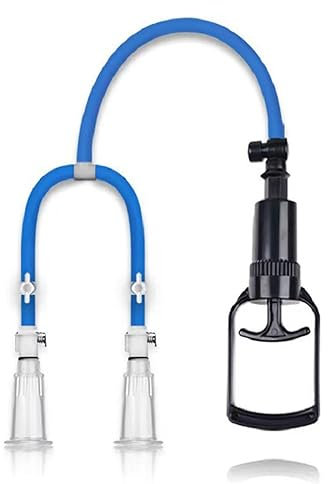 HCUDFN Aspirateur de tétons SM, puissance d'aspiration, pompe à tétons, pompe à seins, agrandissement des seins, succion du clitoris, jouet sexuel SM for femmes(Blau)