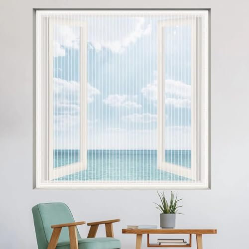 160x195cm Blanc Store toilé anti-insectes pour fenêtre de toit – Installation sans perçage