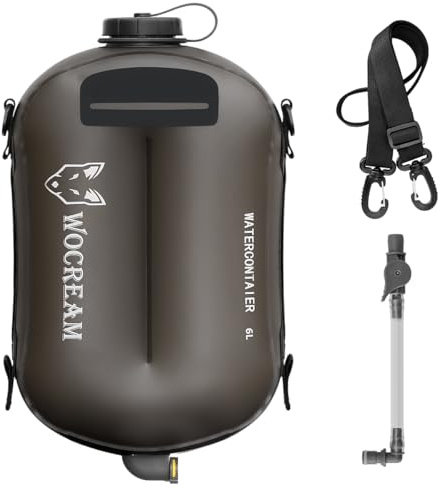 CyConncet Faltbarer Wasserkanister, Wassertank, Faltbarer Tank, bis zu 7L, TPU-Material BPA-frei, lebensmittelecht, Camping-Wasserbeutel für Camping, Wandern, Rucksackreisen, Weiß