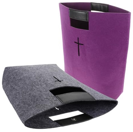 VALICLUD 2stücke Einkaufstasche Aus Filz Bibeltasche Wiederverwendbare Filztasche Kirchentasche Geräumige Tasche Für Alltag Robuste Nähte Platz Für Kleidung Und Bücher