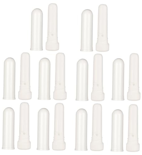 VALICLUD Inalatori Nasali Vuoti di Colore Chiaro per Aromaterapia, Set da 10 Tubetti Ricaricabili in Plastica Igienica Stoppino in Cotone, Portatili per Uso Quotidiano e Benessere