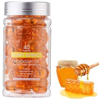 Sleep Serum Hair Oil Capsules, 40 PCS Hair Vitamin Serum Capsules, Hair Repair and Care, Improves Dryness and Frizz, Hair Break Repair Essential Oil (B)