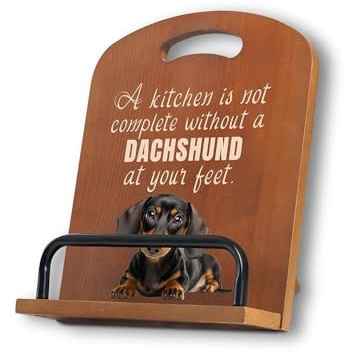 InnoBeta Dachshund Gifts for Women, Cookbook Stand for Kitchen Counter, Perfect Gifts for Dachshund Lovers on Birthday, Adjustable Tablet Recipe Book Holder, Unique Kitchen & Home Decor