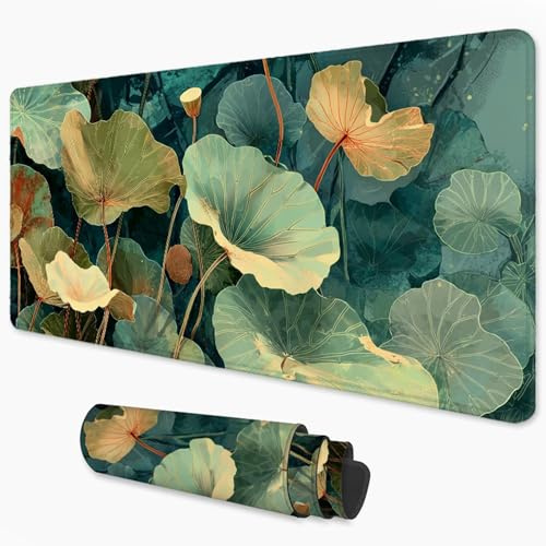 Alfombrilla Ratón Loto Mouse Pad 900x400 mm, Grande Alfombrilla Gaming Historietas con Superficie Especial Que Mejora Velocidad y precisión, Mousepad Impermeable para Gamers, PC y Portátil 3Y-970