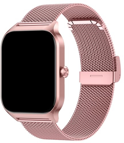 CASCHO Montre Connectée Femme avec Appel Bluetooth, 1.85 HD Smartwatch Femme avec Fréquence Cardiaque/Sommeil/SpO2, 120+ Modes Sportifs, IP68 étanche, Fitness Tracker Watch pour Android iOS-Or Rose