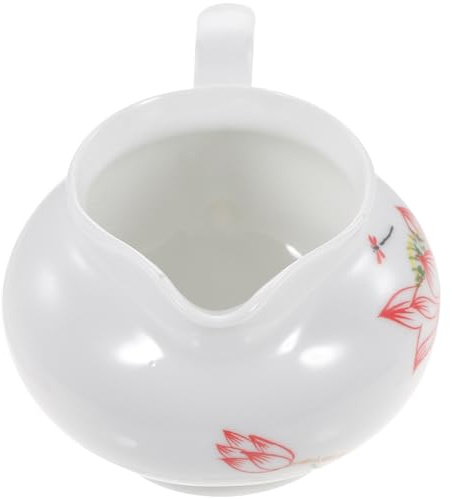 ULTECHNOVO Salsera de Porcelana Azul y Color Claro con Asa, Jarra para Salsa y Crema, Tazón de Condimentos de Tamaño Medio para Servir Leche, Aderezos y Salsas en Cocina y Comedor