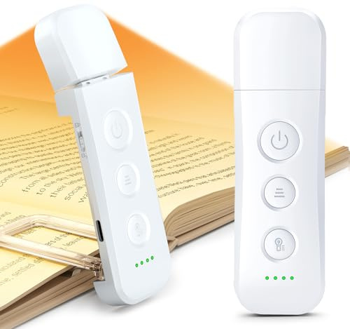 Glocusent Verbesserte 12 LED Leselampe Buch Klemme Bis zu 200 Std. Laufzeit | Leselampe Buch mit 3 Farben & 5 Helligkeiten, Tragbare Buchlampe, Reiseschloss, USB-C, Ideal für Kinder, Buchliebhaber